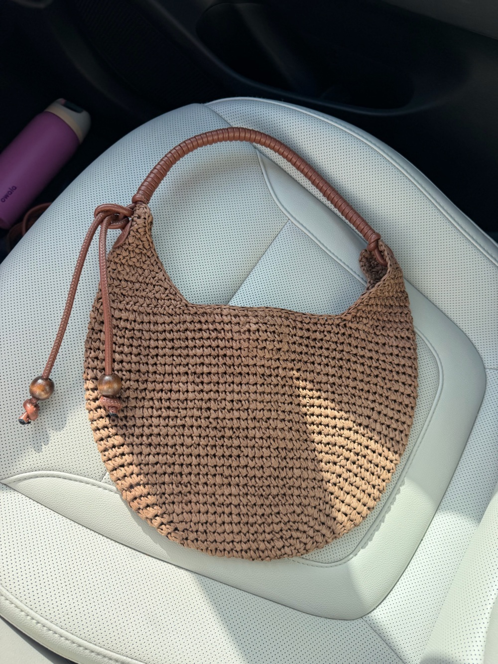 Handwoven Brown Crochet Shoulder Bag